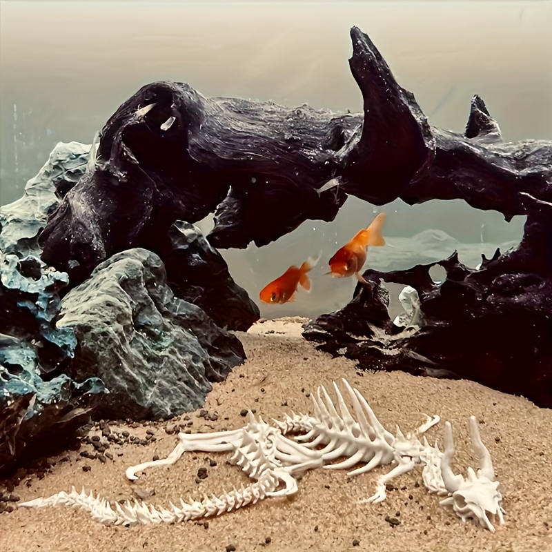 Aquarium Fish Hide - 1pc Dragon-Shaped Fishbone Decoration Fish Tank