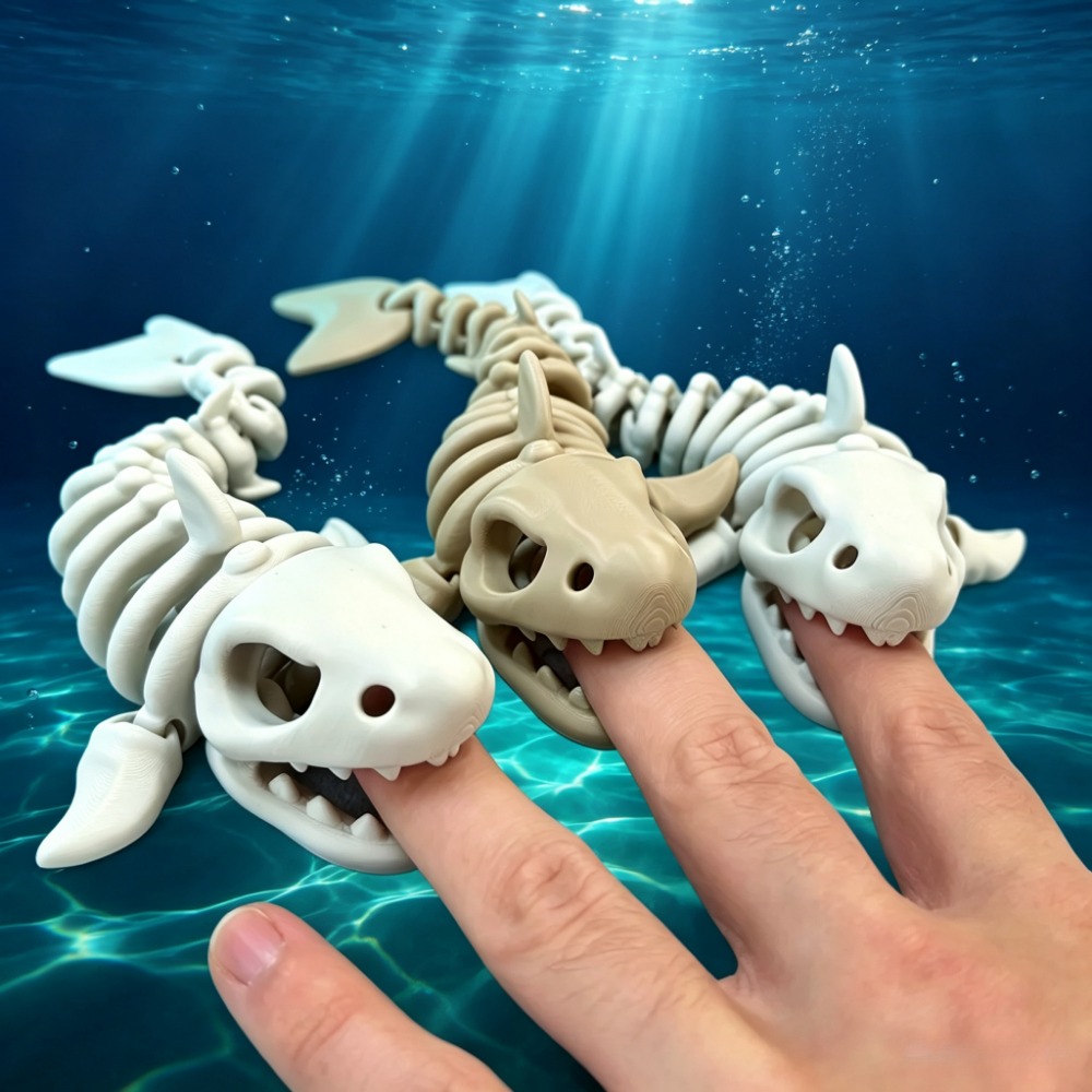 Aquarium Fish Cichlid - Shark Skeleton Aquarium Decor Articulated Ornament