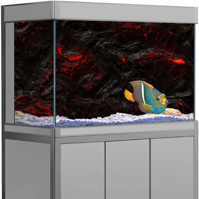 Aquarium Fish Wallpaper Hd - Lava Stone Aquarium Background Sticker Wall