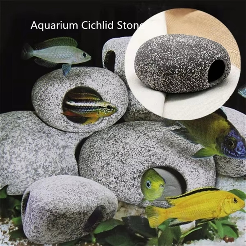 Aquarium Fish Cichlid - 1/2Pcs Aquarium Cichlid Stone Ceramics Rock